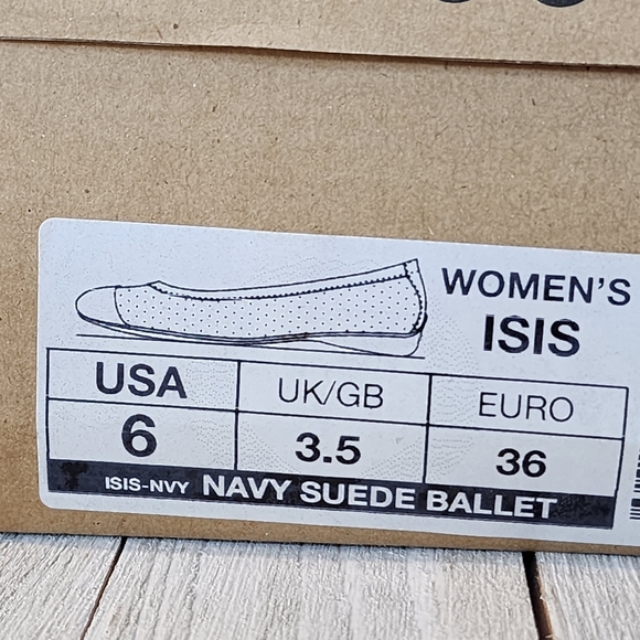 Pluggz Isis Navy Suede Ballet Flats NIB Size 6 - Picture 13 of 14